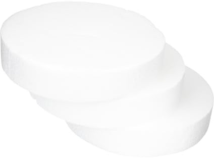 PRETYZOOM Set 3 Dischi di Schiuma Cilindrica 25 Cm Diametro 5 Cm Spessore, Base per Torta Fai da Te, Accessorio per Composizioni Floreali e Decorazioni per Feste e Matrimoni