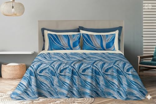 fashion home Pagano Copriletto Matrimoniale in Cotone Piquet Leggero, Copritutto Multiuso Floreale, Copridivano Estivo Primaverile Traspirante, Ottanio