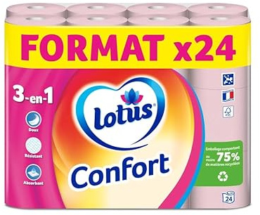Lotus 2 épaisseurs rose doux et résistante