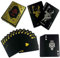 HAC24 Wasserfeste Premium Plastik Spielkarten 54 Blatt Schwarz Profi Pokerkarten Kunststoff Poker Skat Karten Playing Cards