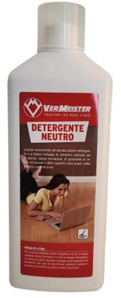 Detergente Neutro Vermeister | Detergente per La pulizia di Pavimenti in Legno Verniciato, Cotto, Marmo, Ceramica Ed Altre Superfici Dure, 1 Unità da 1000Ml