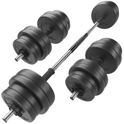 GYM MASTER 30kg Adjustable Dumbbell and Barbell Weight Set