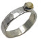 Tiljon gehämmerter Bernstein-Ring aus Silber RingSize 58 (18.5)