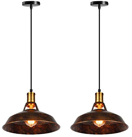 ASCELINA Vintage Industrial Loft Pendant Light Led lamp for Restaurant/Cafe/Bar/Home Especial Creative lamp Chain Pendant Lamp (Rust 2 Pack)