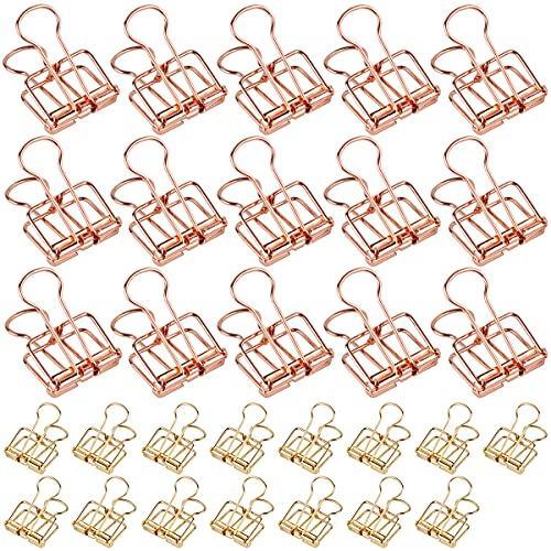 Clip per Raccoglitore, Forreen 30 Pezzi Clip a Coda di Rondine Clip del Raccoglitore Bulldog Clip Binder Clips Foldback Paper Clamps per Scuola Domestica Dell Ufficio,2 Dimensioni Assortite