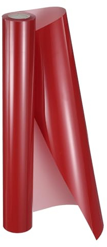 sourcing map HTV Heat Transfer Vinyl 11.8 x 5ft Roll PU Red Iron on Vinyl for All Cutter Machine, Easy to Cut & Weed