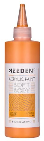 MEEDEN Orangegul Akrylfärg: 250ml Mjuk Konsistens Akrylfärg i Matt Finish - Flytande Konstfärger för Konstnärer och Dukmålning