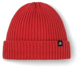 Eisbär Mütze Herren & Damen RIPP 2.0 Rot - Urbane Beanie Unisex Klassische Strickmütze mit Umschlag weich warm Wintermütze Bequeme Haube aus Österreich