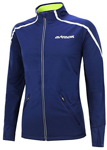 Airtracks Herren Thermo Fahrradjacke Winter Radjacke Softshell AIR TECH - Navy-Blau - S