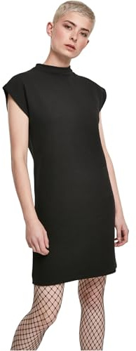 Urban Classics Damen Ladies Naps Terry Extended Shoulder Dress Kleid, Black (Black 00007), M