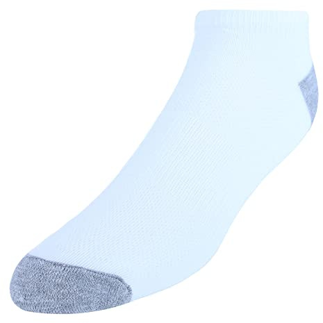 Hanes - Calcetines para hombre, ligeros X-Temp de corte bajo y tobilleros invisibles, pack de 12, Blanco, 6-12