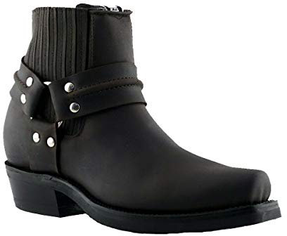 Slipmaskiner herr sele Hi Crazy Horse mörk läder western cowboy stövlar, Brun, 44.5 EU