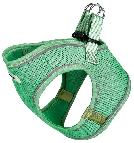 Bunty Voyage Dog Harness, Large - Anti Pull, Escape Proof Harness, Lightweight & Durable, Reflective Trim, Breathable Padded Mesh, Easy Fit, Lead Attachment - Large, Green