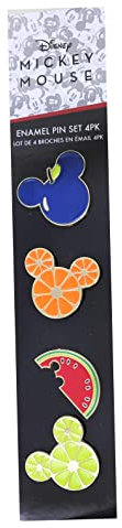 Disney Mickey Mouse Obst-Anstecknadel-Set, Emaille, 4-teilig