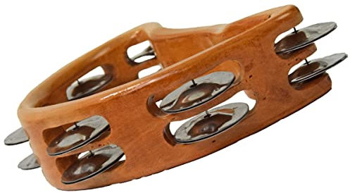 Schellenring 2-fach Tambourin Schellenkranz Schellentrommel Holz Glockenkranz