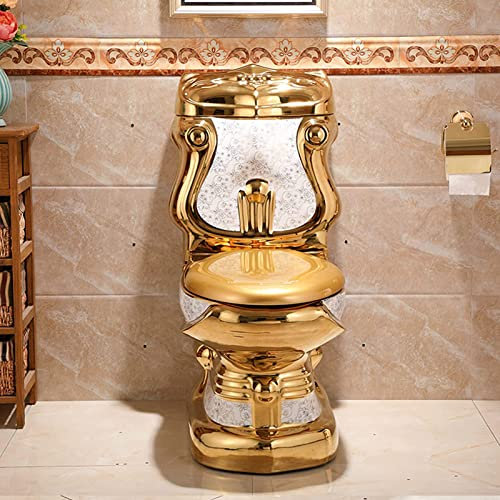 Toilette Dorata Super Whirlpool Bagno Dell'hotel Deodorante Di Pompaggio Personalità Domestica Toilette in Ceramica Creativa Toilette A Due Sciacquone Monopezzo