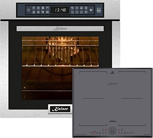 Kaiser Induktion-Set EH 6306 R + KCT 6730 FIG, Four à encastrer,inox,Grill Air fryer Full Touch + Table de cuisson à induction 60 cm encastrable Cuisinière autarcique Power Slide Funktionsdisplay