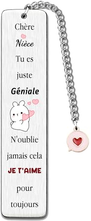 Marque-Page Nièce Cadeaux D'anniversaire Inspiration Noël Pour Femmes Cadeaux Personnalisés Je T'aime Retour à L'école Remise Diplômes Meilleurs Voeux Accessoires Livre Pour Amateurs Lecture Signet