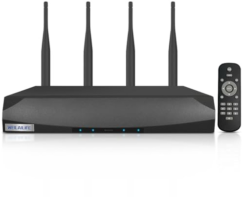 Grabadora de video en red inalámbrica de seguridad NVR para sistemas de vigilancia doméstica/monitoreo de cámaras, grabadoras WiFi integradas, almacenamiento local, soporte de 10 canales, disco duro