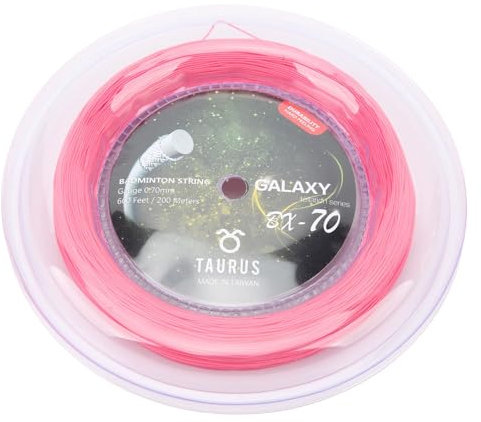0,7 mm badmintonsträng, högelastisk badmintonsträng, nylonracket stränglinje för badmintonracket (rosa)