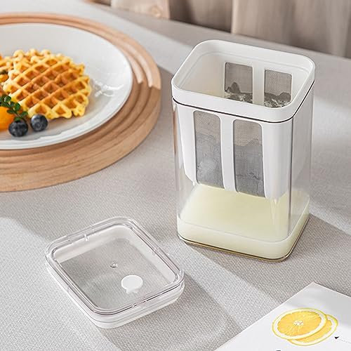 JOROBURO Greek Yogurt Filter Strainer, AS PET Stainless Steel Large Capacity Whey Separation Tool Cheese Seperator, Fine Mesh Strainer Rice Tea Juicing Food Sieve Strainer for Home