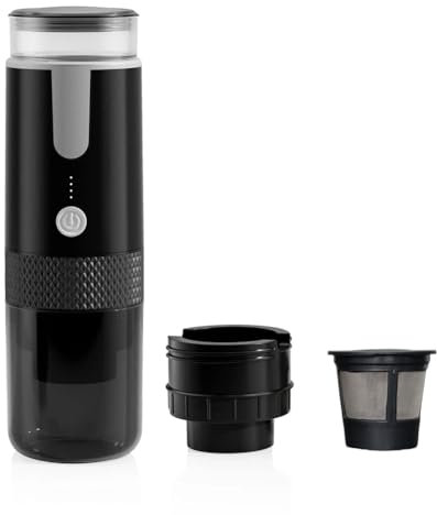 Asyduey Cafetera Expreso Portátil, Máquina de Café Eléctrica de Viaje para Oficina, Viajes, Campamentos, Apta para Café en Polvo y Cápsulas de Café