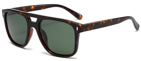 YAMEIZE Retro Rettangolo Doppio Ponte Occhiali da Sole per le Donne Uomo Pilota Occhiali UV400 di Protezione di Guida