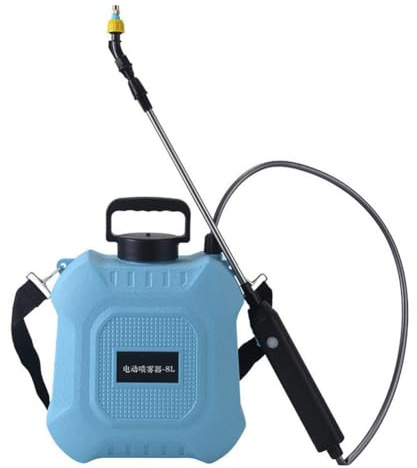 FUANA Spruzzatore elettrico da giardino 8L/5L ricaricabile portatile spruzzatore a pressione con 2 ugelli per innaffiare prato fertilizzante e pulizia, blu 8L