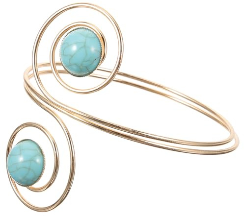 JECOMPRIS Bracciale da Donna Rigido Regolabile in Metallo Color Oro, Braccialetto da Braccio Superiore Leggero e Resistente, Gioielli per Occasioni Speciali e Regalo per Ragazze