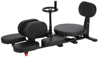 Bensträckare Med Hjul, Tung Utrustning Splittmaskin, 0-210° Justerbar Stretchutrustning, Skumkudde Och Ryggstöd, 200 Kg Lastkapacitet(Black)