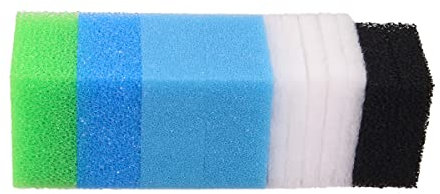 INGVIEE Set Kompatibel Filterschwamm für Juwel Compact/Bioflow 3.0 / M (2X Blau Fein, 1x Blau Grob, 1x Grün Nitrat, 2X Aktivkohleschwamm, 5X Filterwatte)