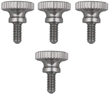 CNBTR M2.5x6mm Flat Knurled Head Fully Threaded Thumb Screws Bolt Fastener Pack of 4