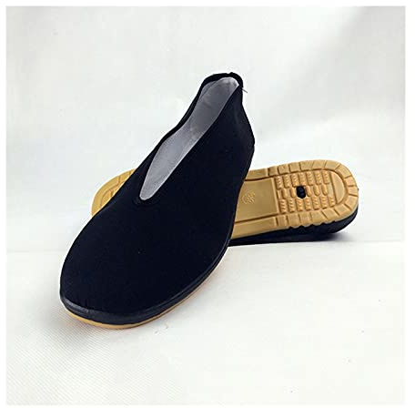 HUMINGG Kung fu shoes Martial Arts Kung Fu Shoes Black Rubber Sole Tai Chi Sneakers Chinese Traditional Cloth Shoes Wing Chun Karate (Color : Black, Size : 39)