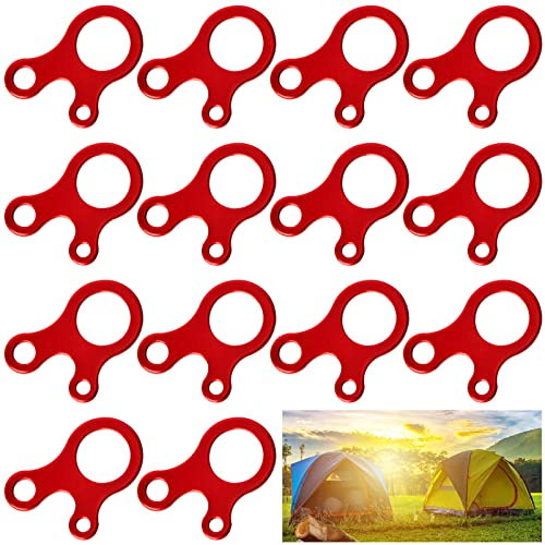 YHSWIN 14 Pièces Tendeur de Corde en Alliage d'Aluminium, Alliage D'aluminium Accessoires pour Tente 3 Trous, pour la Randonnée en Plein Air et Le Camping dans des Tentes Pique-Nique