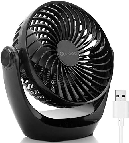 OCOOPA Ventilador usb silencioso,Mini Portatil Ventiladores, 3 Velocidades Pequeño potente ventoinha Escritorio para Oficina/Hogar/Viajar/Cámping