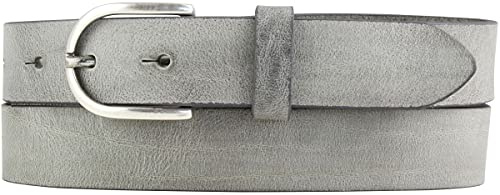BELTINGER Damen-Gürtel aus weichem Vollrindleder Vintage-Look 3 cm | Leder-Gürtel für Damen 30mm | Schmaler Gürtel Used-Look | Dunkelgrau 95cm