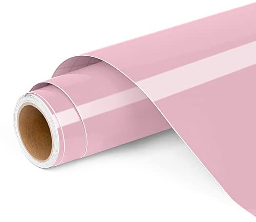 Permanent Vinyl for Cricut, 12 x4ft Pink Self Adhesive Vinyl Roll for Cricut and Silhouette Cameo, Pink Vinyl for Party Decoration, Window Stickers, Home Decor