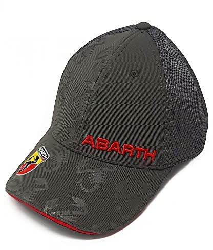 Abarth Cappellino Visiera Curva Rete, Grigio Verde