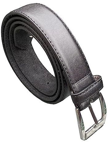Men's Leather Lined Trouser Belt, 1 Wide, Great for Everyday Use, Classic Belts for Men (BLACK, XL)