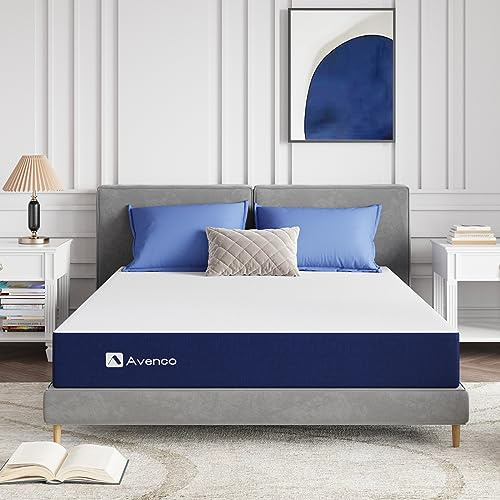 Avenco Matelas 140x200, Epaisseur 14 cm, Matelas en Mousse à Mémoire de Forme, Mousse Gel Rafraîchissant, Housse Lavable, 7 Zones de Confort, Sommeil Frais, Parfait Respirant, CertiPUR-US et OEKO-TEX