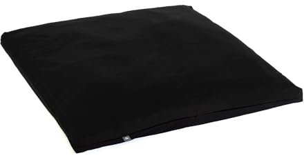 Bodhi Meditationsmatte ZABUTON | ECO Serie | Klassische Yoga Matte mit abnehmbarem Bezug aus 100% Bio-Baumwolle | Meditationsunterlage mit Reißverschluss | 80 x 80 x 5 cm | schwarz