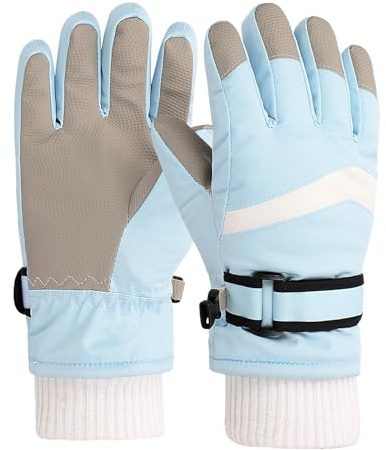 Risipu Kids Ski Gloves Winter Waterproof Gloves Warm Fleece Gloves Snowproof Snowboard Gloves Cold Weather Gloves for 4-12 Boys Girls