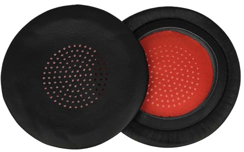 vhbw 2X Ohrpolster kompatibel mit Plantronics Voyager 4220, Focus 2 UC, 4210 Kopfhörer Headset, Kunstfaser Rot Schwarz