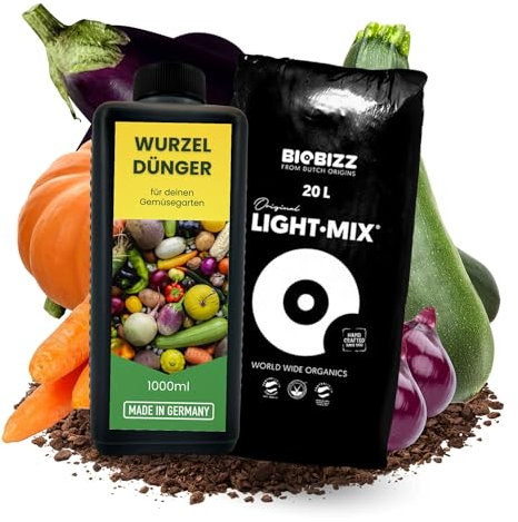 TronicXL Engrais concentré pour légumes - 1 l - 20 litres de terre - Engrais pour racines - Racine - Légumes racines - Engrais liquide - 1000 ml - Engrais liquide - 1 l - Engrais pour légumes racines,