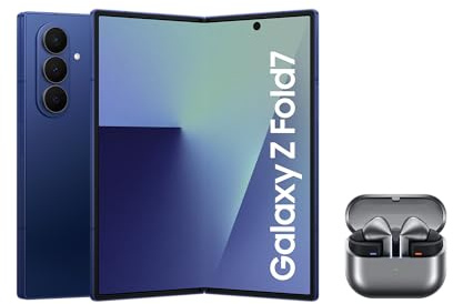 Samsung Galaxy Z Fold7 AI Phone + Buds3 Pro, Thin and Light Foldable Design, Large Screen, 200MP Camera, 1TB Storage, 16GB Ram, Blue Shadow, 3 Year Extended Warranty (UK Version)