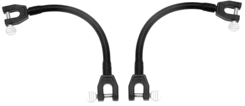 Healeved Conector de Punta de Esquí 2 Piezas Negro, Ayuda para Esquiar y Control de Velocidad, Plástico Reforzado Cordón de Látex Duradero, Accesorio Ligero para Entrenamiento y Uso