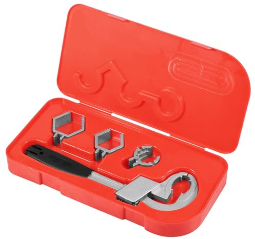 Alicates para sifón de 270 mm con apertura extragrande, incluye 3 accesorios, llave ajustable de 25 a 80 mm, herramienta sanitaria para lavabos y grifos, aleación de aluminio