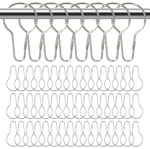 60 Piezas Anillas para Cortinas de Ducha,Acero Inoxidable,Argollas Resistentes a la Corrosión,Fáciles de Instalar,para Baño y Ducha,Uso Versátil en Dormitorio y Cocina,Ganchos