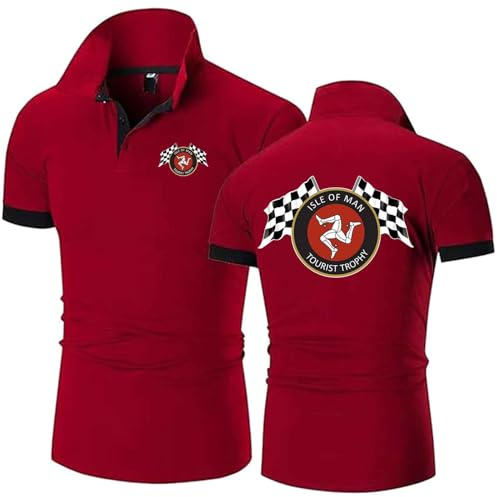 Polos De Golf pour Homme De La Marque I.s.l.e of M.a.n T..t Hauts Décontractés Respirants Polos à Motifs Mode Estivale Vêtements De Sport à Manches Courtes