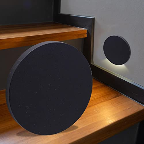 LongLife LED Wandeinbauleuchte 230V Treppenleuchte rund schwarz - Unterteil Lichtfarbe: CCT 1,5W Treppenbeleuchtung Stufenbeleuchtung Treppenlicht Wandleuchte